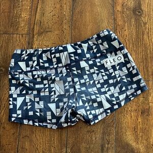 Fleo Black and Gray Geometric Shorts